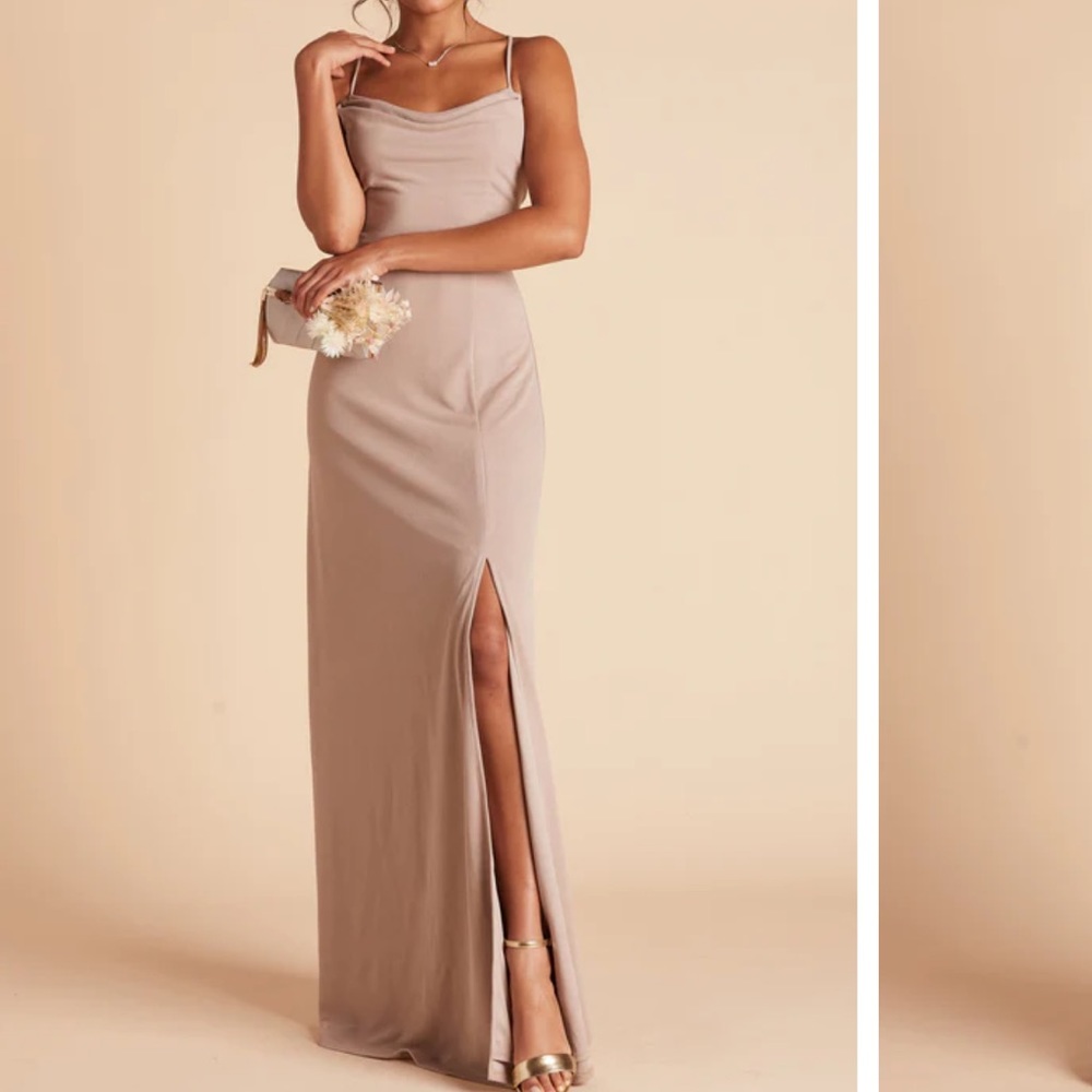 Birdy Grey Ash Crepe Taupe Dress XS